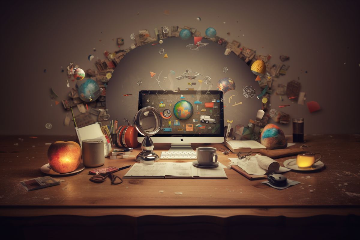 Female ghost writer working on her laptop